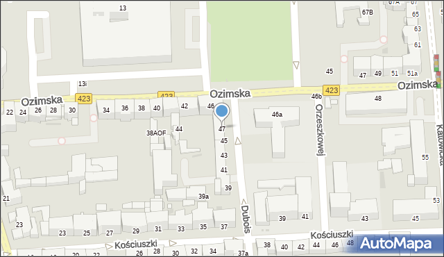 Opole, Dubois Stanisława, 47, mapa Opola