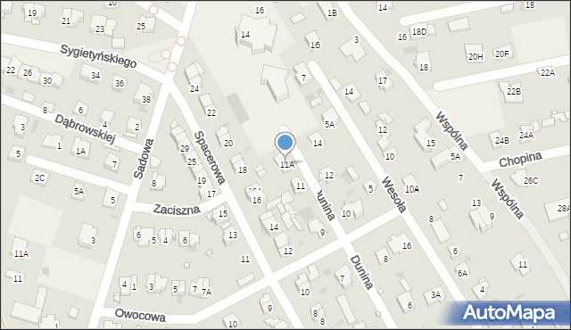 Otrębusy, Dunina Edmunda, 11A, mapa Otrębusy