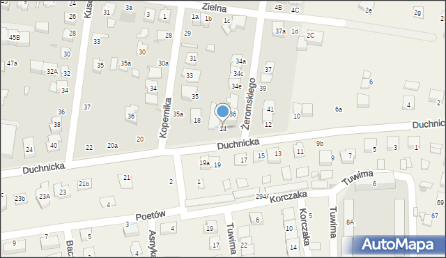 Ożarów Mazowiecki, Duchnicka, 14, mapa Ożarów Mazowiecki