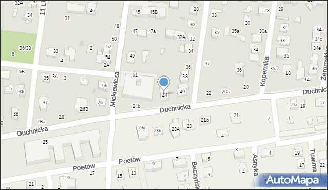 Ożarów Mazowiecki, Duchnicka, 24, mapa Ożarów Mazowiecki