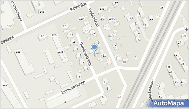 Piła, Dunikowskiego Ksawerego, 8, mapa Piły