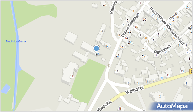 Pniewy, Ducha Świętego, 10a, mapa Pniewy