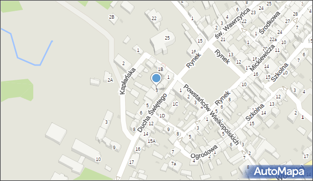 Pniewy, Ducha Świętego, 3, mapa Pniewy