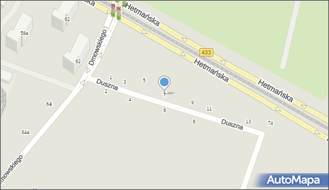 Poznań, Duszna, 7, mapa Poznania