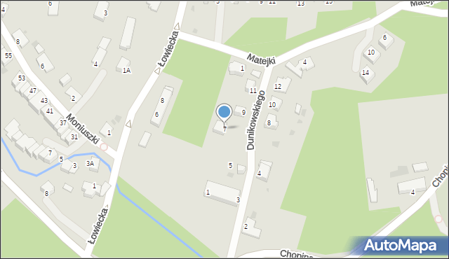 Pszczyna, Dunikowskiego Ksawerego, 7, mapa Pszczyny