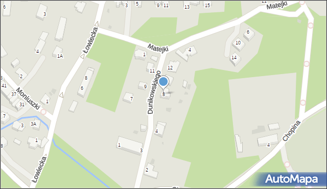 Pszczyna, Dunikowskiego Ksawerego, 8, mapa Pszczyny
