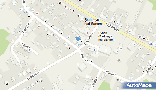 Radomyśl nad Sanem, Duży Rynek, 5, mapa Radomyśl nad Sanem