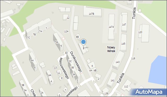 Ruda Śląska, Dunikowskiego Ksawerego, 8, mapa Rudy Śląskiej