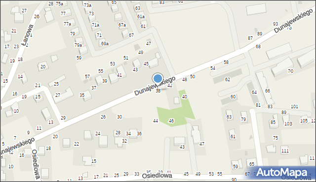 Rudawa, Dunajewskiego Albina, ks. kard., 38, mapa Rudawa