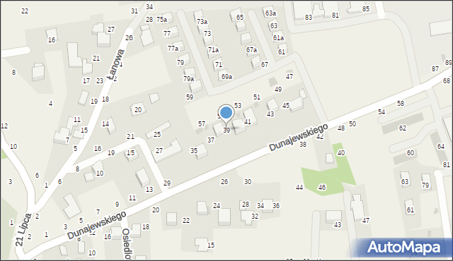 Rudawa, Dunajewskiego Albina, ks. kard., 39, mapa Rudawa