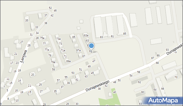 Rudawa, Dunajewskiego Albina, ks. kard., 69, mapa Rudawa