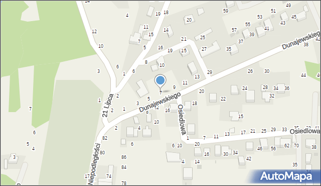 Rudawa, Dunajewskiego Albina, ks. kard., 7, mapa Rudawa