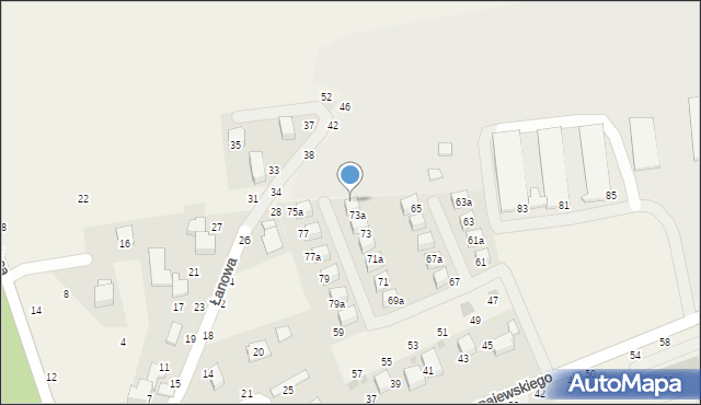 Rudawa, Dunajewskiego Albina, ks. kard., 75, mapa Rudawa