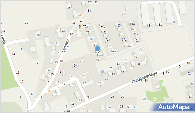 Rudawa, Dunajewskiego Albina, ks. kard., 79b, mapa Rudawa