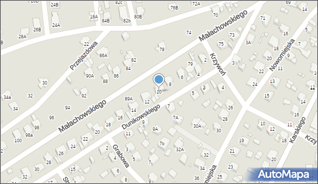 Rybnik, Dunikowskiego Ksawerego, 10, mapa Rybnika