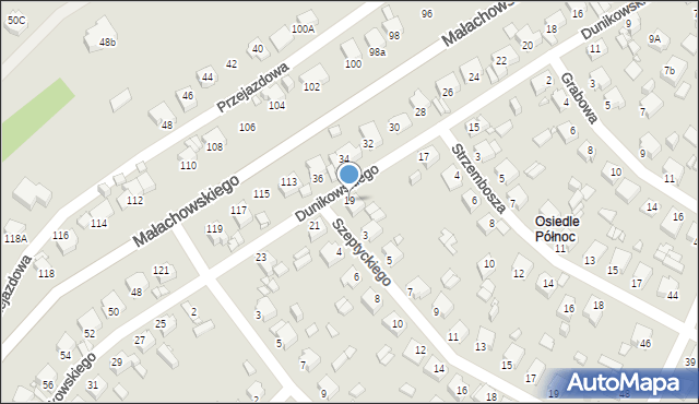 Rybnik, Dunikowskiego Ksawerego, 19, mapa Rybnika