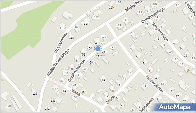 Rybnik, Dunikowskiego Ksawerego, 27, mapa Rybnika