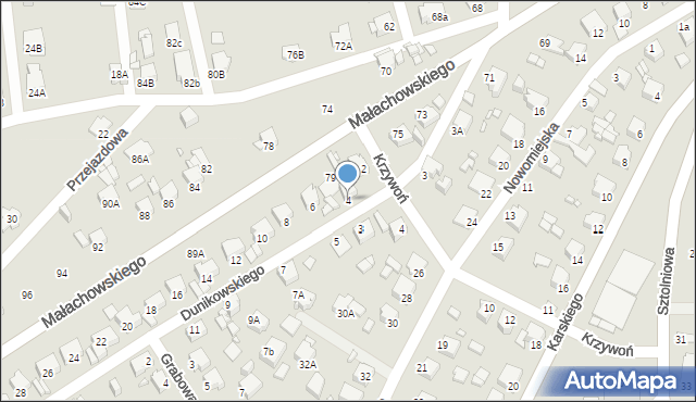 Rybnik, Dunikowskiego Ksawerego, 4, mapa Rybnika