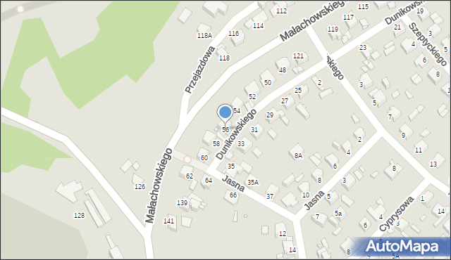 Rybnik, Dunikowskiego Ksawerego, 56, mapa Rybnika