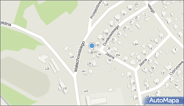 Rybnik, Dunikowskiego Ksawerego, 62, mapa Rybnika