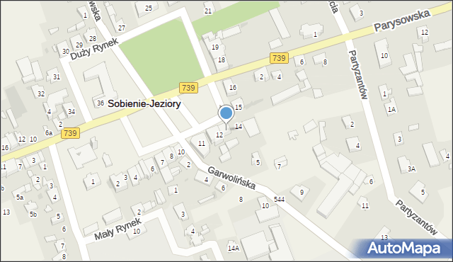 Sobienie-Jeziory, Duży Rynek, 13, mapa Sobienie-Jeziory