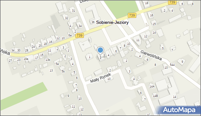 Sobienie-Jeziory, Duży Rynek, 2, mapa Sobienie-Jeziory