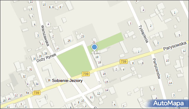 Sobienie-Jeziory, Duży Rynek, 20, mapa Sobienie-Jeziory