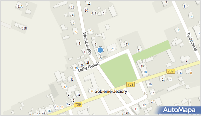 Sobienie-Jeziory, Duży Rynek, 27, mapa Sobienie-Jeziory