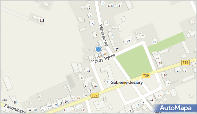 Sobienie-Jeziory, Duży Rynek, 29, mapa Sobienie-Jeziory