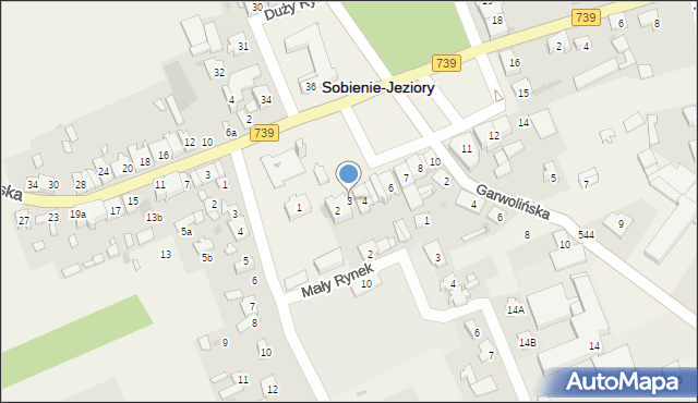 Sobienie-Jeziory, Duży Rynek, 3, mapa Sobienie-Jeziory