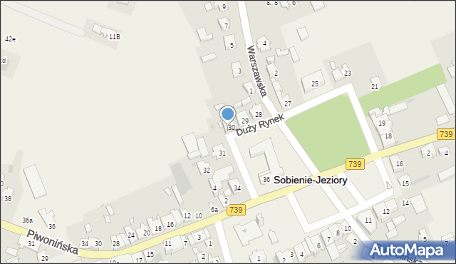 Sobienie-Jeziory, Duży Rynek, 30a, mapa Sobienie-Jeziory