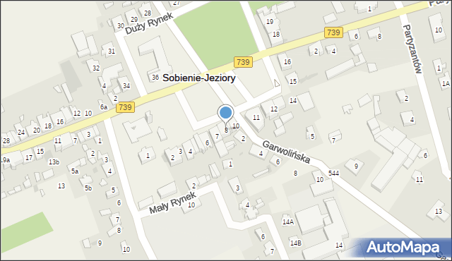 Sobienie-Jeziory, Duży Rynek, 8, mapa Sobienie-Jeziory