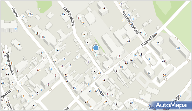 Śrem, Dutkiewicza Józefa, 1, mapa Śrem