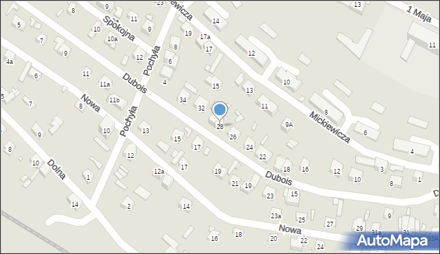 Starachowice, Dubois Stanisława, 28, mapa Starachowic