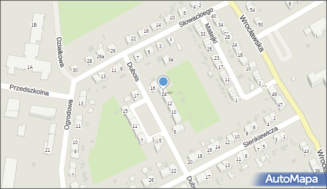 Strzelin, Dubois Stanisława, 14, mapa Strzelin