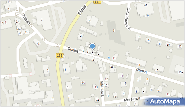 Sulęcin, Dudka Mirosława, 5, mapa Sulęcin