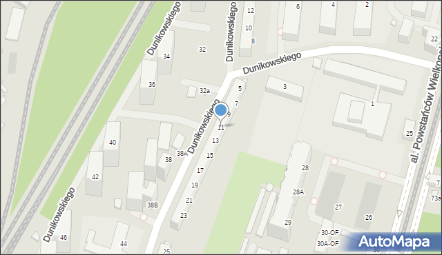 Szczecin, Dunikowskiego Ksawerego, 11, mapa Szczecina