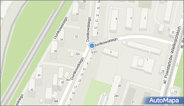 Szczecin, Dunikowskiego Ksawerego, 5, mapa Szczecina