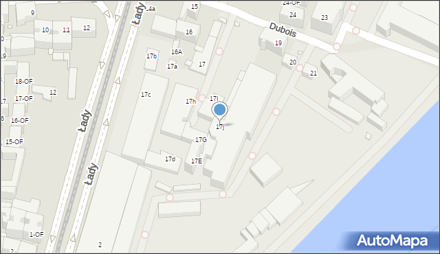 Szczecin, Dubois Stanisława, 17j, mapa Szczecina
