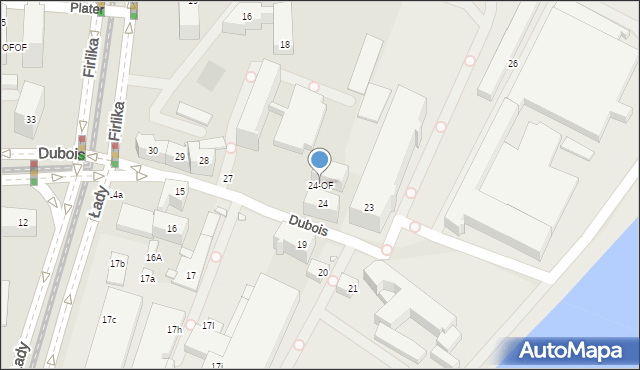 Szczecin, Dubois Stanisława, 24-OF, mapa Szczecina