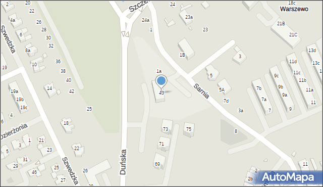 Szczecin, Duńska, 43, mapa Szczecina