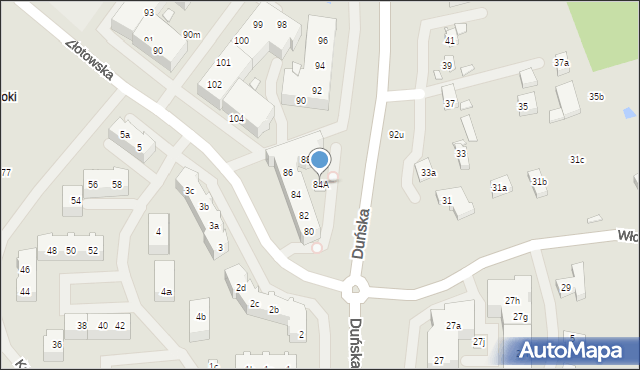 Szczecin, Duńska, 84A, mapa Szczecina