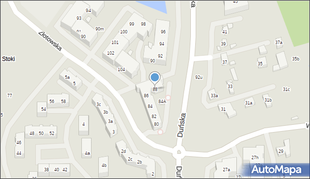 Szczecin, Duńska, 88, mapa Szczecina