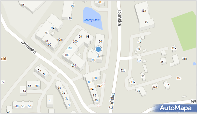 Szczecin, Duńska, 92, mapa Szczecina