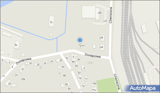 Tarnów, Dunajcowa, 3, mapa Tarnów