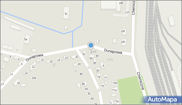 Tarnów, Dunajcowa, 4, mapa Tarnów