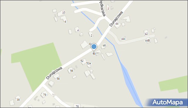 Tarnów, Dunajcowa, 50, mapa Tarnów