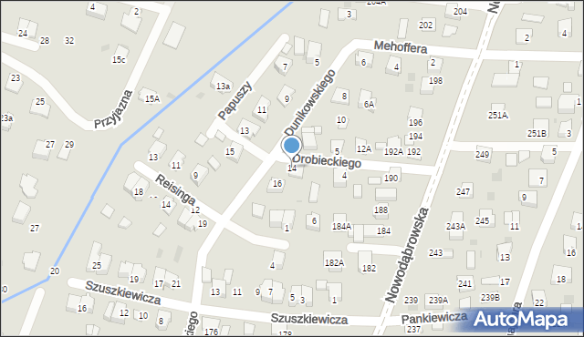 Tarnów, Dunikowskiego Ksawerego, 14, mapa Tarnów