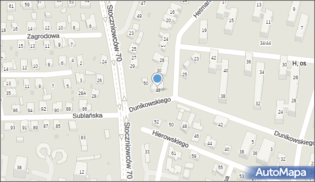 Tychy, Dunikowskiego Ksawerego, 48, mapa Tychów