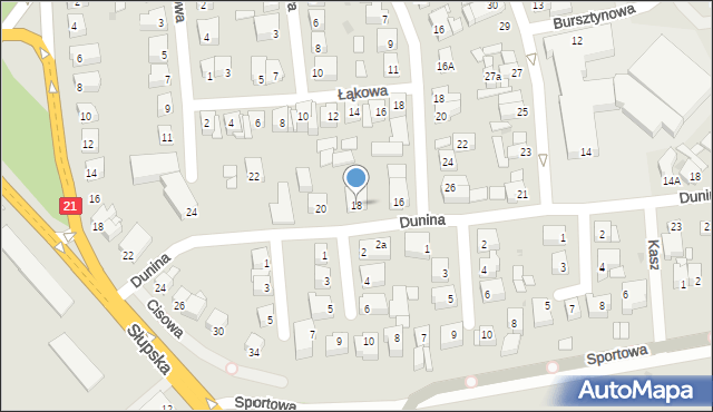 Ustka, Dunina Piotra, 18, mapa Ustka